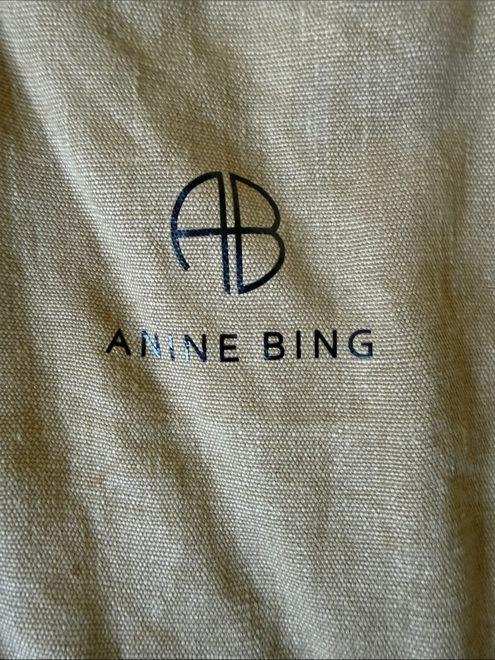 Anine Bing Natural Canvas Tote with Black Logo - Picture 2 of 10
